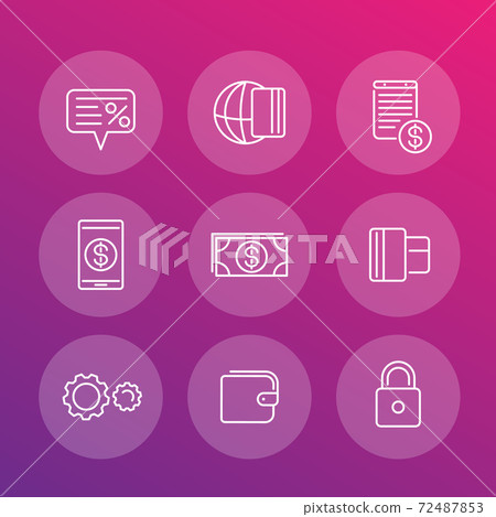 Payment methods line icons 72487853