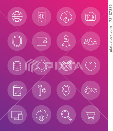 Thin line web icons pack Thin line web icons pack 72487886
