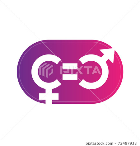 gender equity symbol, sign over white 72487938