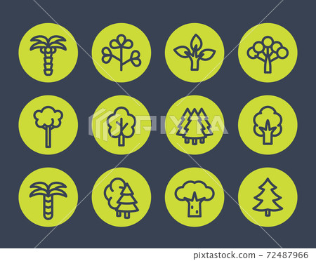 Trees line icons set - Stock Illustration [72487966] - PIXTA
