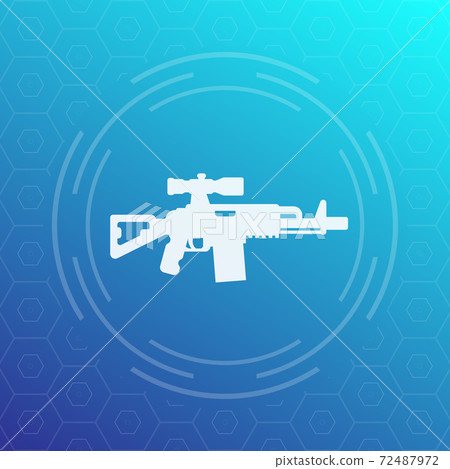 assault rifle icon, gun with optical sight assault rifle icon, gun with optical sight 72487972