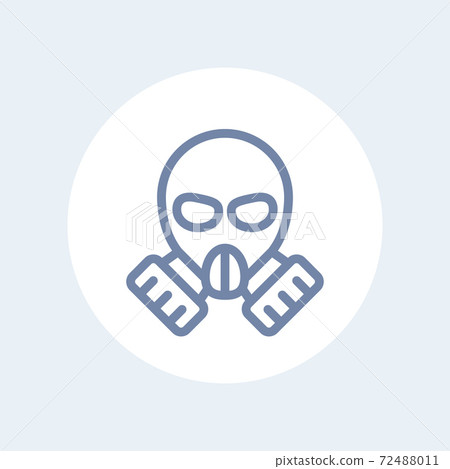 gas mask line icon isolated on white gas mask line icon isolated on white 72488011