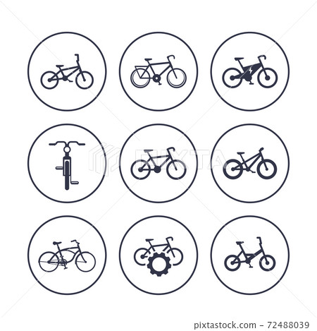 bicycles, cycling, bikes icons set bicycles, cycling, bikes icons set 72488039