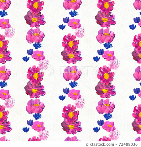 Seamless pattern with flowers. Watercolor or acrylic painting. Hand drawn floral background. Seamless pattern with flowers. Watercolor or acrylic painting. Hand drawn floral background. 72489036