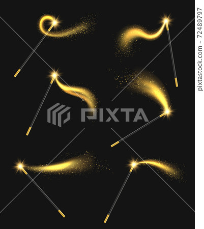 Magic sparkles. Wizzard light effects magical appear vector realistic template Magic sparkles. Wizzard light effects magical appear vector realistic template 72489797