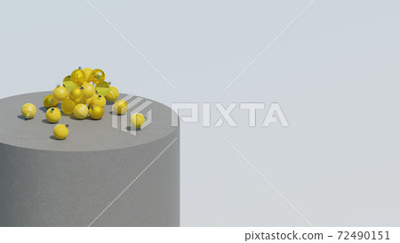 Podium with yell Christmas balls 72490151