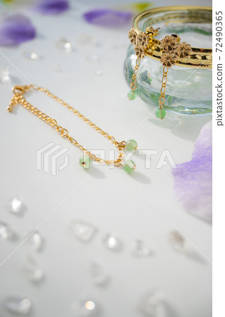 手鍊刺穿天然石材水晶 72490365