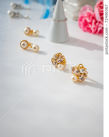 珠寶耳環施華洛世奇珍珠戒指 72490367