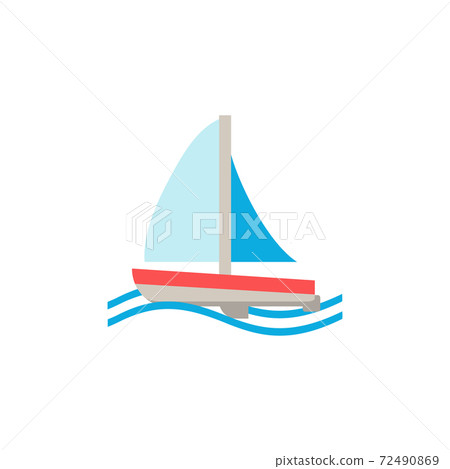 Sailboat flat icon. Color simple element from summer tourism collection. Creative Sailboat icon for web design, templates, infographics and more Sailboat flat icon. Color simple element from summer tourism collection. Creative Sailboat icon for web design, templates, infographics and more 72490869