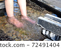 Izu footbath that flows directly from the source 72491404