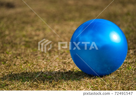 Blue rubber ball Blue rubber ball 72491547
