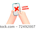 Vector illustration - online service access error 72492007