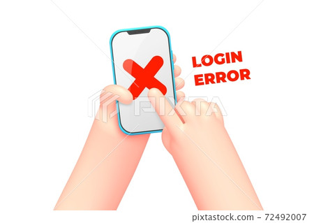 Vector illustration - online service access error 72492007