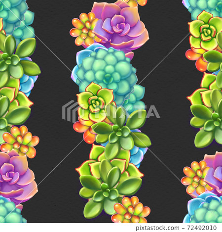Seamless pattern with succulents. Beautiful floral print. Seamless pattern with succulents. Beautiful floral print. 72492010