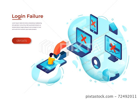 Vector illustration - online service access error 72492011