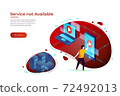 Vector illustration - online service access error 72492013