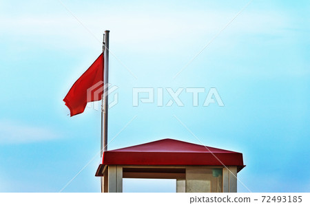 Red warning flag Red warning flag 72493185
