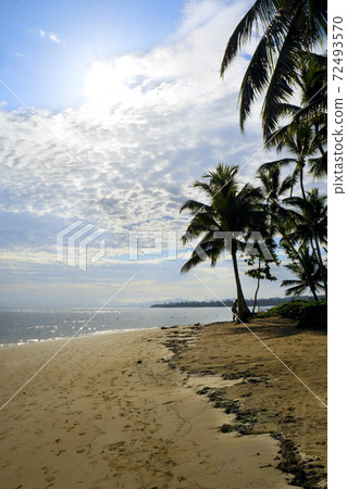 Beautiful tropical white sandy beach in Las Terrenas, Dominican Republic Beautiful tropical white sandy beach in Las Terrenas, Dominican Republic 72493570