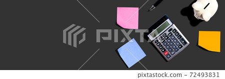 Calculator with a piggy bank 72493831