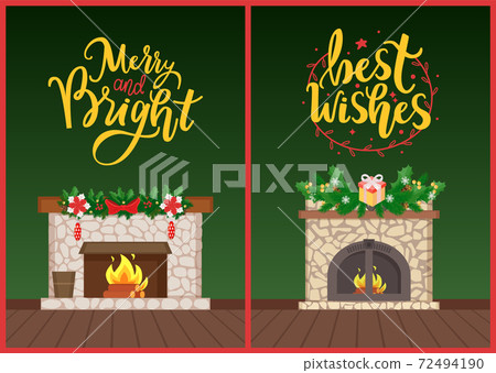 Best Wishes Fireplace Decorated for Winter Holiday Best Wishes Fireplace Decorated for Winter Holiday 72494190
