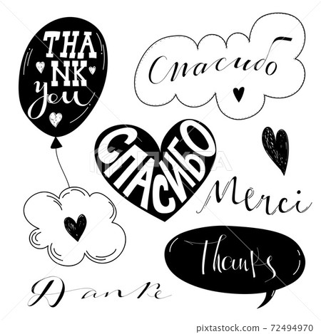 the word thank you written in different languages 72494970