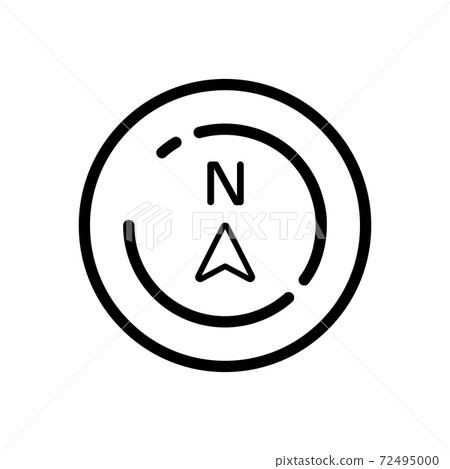 North direction. Weather icon in a circle. Isolated vector illustration 72495000