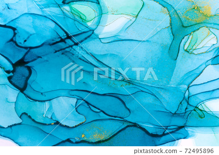 Alcohol ink blue transparent background. Ocean style watercolor drops texture. Alcohol ink blue transparent background. Ocean style watercolor drops texture. 72495896