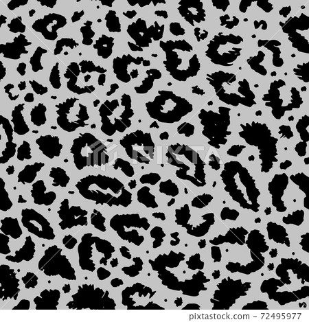 Vector seamless pattern with leopard print. Animal print. Cheetah print on grey background. 72495977