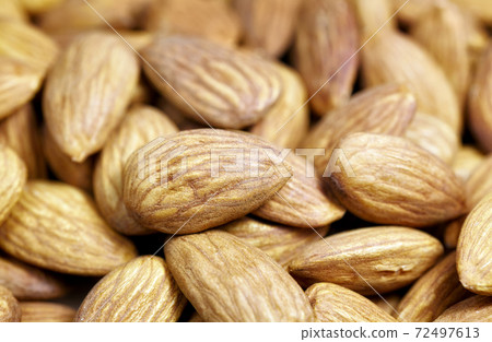 Close up picture of almonds, selective focus. 72497613