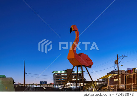 Flamingo art statue near Container Park 72498078