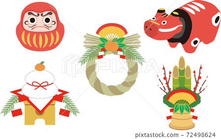 New Year's illustration material collection 72498624