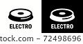 Electro icon, electric cooking hob and stove oven cooker vector symbol. elector grate icon for cookware saucepan and frying pan surface suitable use, cooking and heating logo sign 72498696