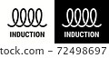 Induction icon for electric hob and cooking stove oven cooker, vector symbol. Induction spiral icon for cookware saucepan and frying pan surface suitable use, cooking grate and heating logo sign 72498697