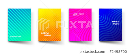 Pattern gradient background abstract vector templates. Modern geometric design with abstract minimal gradient line shapes and halftone effect for brochure cover, presentation or flyer template 72498700