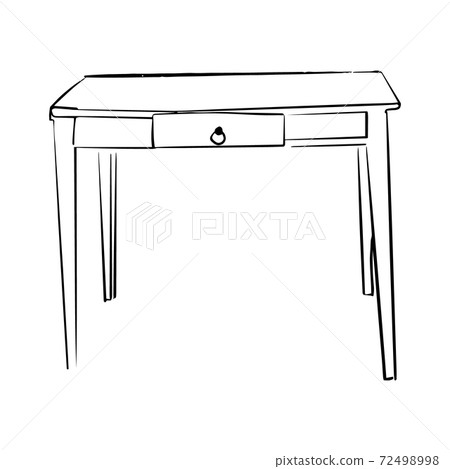 Outline sketch of old table in doodle style 72498998