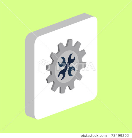 Service Simple vector icon. Illustration symbol design template for web mobile UI element. Perfect color isometric pictogram on 3d white square. Service icons for business project. 72499203