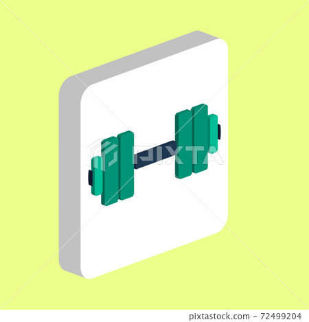 Dumbbell Simple vector icon. Illustration symbol design template for web mobile UI element. Perfect color isometric pictogram on 3d white square. Dumbbell icons for business project. Dumbbell Simple vector icon. Illustration symbol design template for web mobile UI element. Perfect color isometric pictogram on 3d white square. Dumbbell icons for business project. 72499204