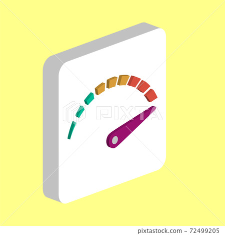 indicator Simple vector icon. Illustration symbol design template for web mobile UI element. Perfect color isometric pictogram on 3d white square. indicator icons for business project. 72499205