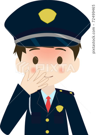 可愛的害羞警衛的上身插圖 72499465