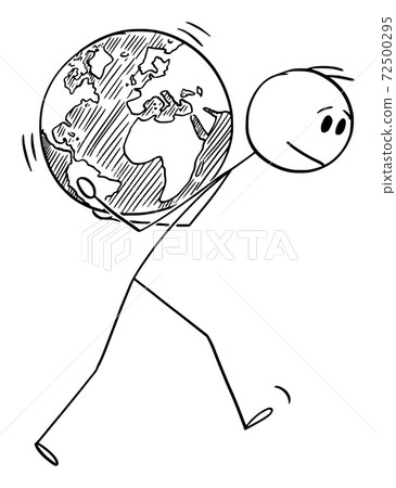 Vector Cartoon Illustration of Man Carrying... - Stock Illustration  [72500295] - PIXTA