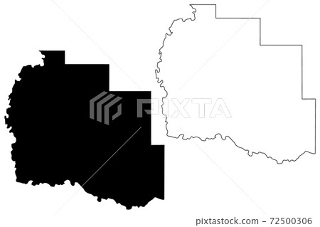 Tillman County, Oklahoma State (U.S. county, United States of America, USA, U.S., US) map vector illustration, scribble sketch Tillman map 72500306