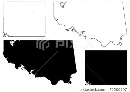 Sequoyah and Stephens County, Oklahoma State (U.S. county, United States of America, USA, U.S., US) map vector illustration, scribble sketch map 72500307