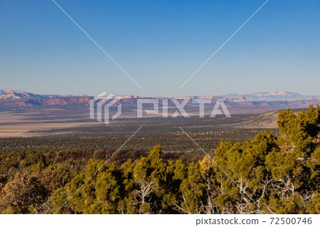 High angle view of the Vermilion Cliffs National Monument from LeFevre Overlook High angle view of the Vermilion Cliffs National Monument from LeFevre Overlook 72500746