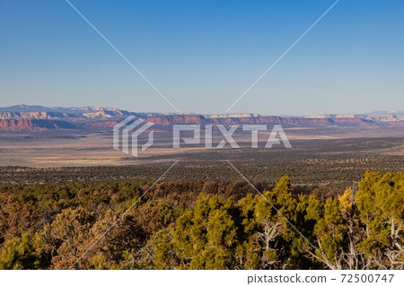 High angle view of the Vermilion Cliffs National Monument from LeFevre Overlook High angle view of the Vermilion Cliffs National Monument from LeFevre Overlook 72500747