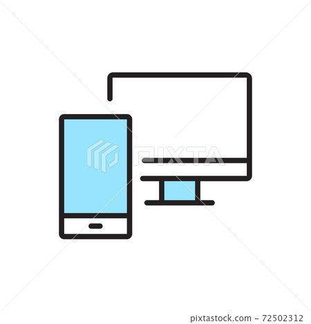 Isolated phone and computer icon-插圖素材 [72502312] - PIXTA圖庫