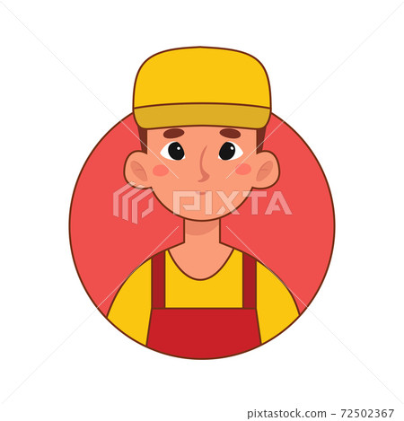 Isolated builder man logo Isolated builder man logo 72502367