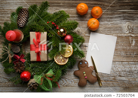 letter to Santa or greeting card. Christmas and holiday concept letter to Santa or greeting card. Christmas and holiday concept 72503704