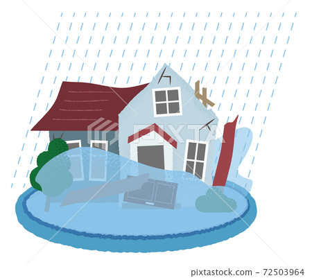 Vector illustration of a flooded house - Stock Illustration [72503964 ...
