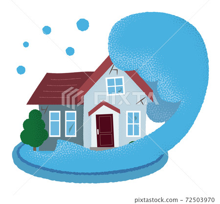 Vector illustration of a flooded house Vector illustration of a flooded house 72503970