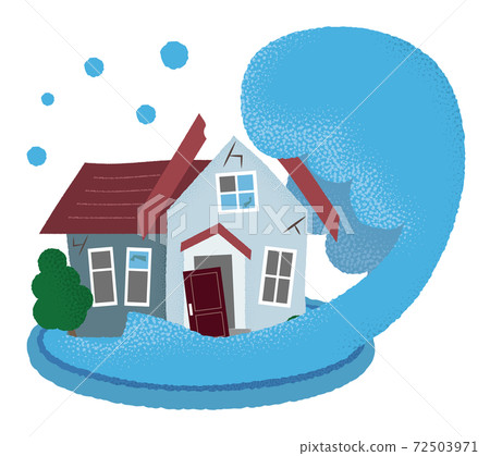 Vector illustration of a flooded house Vector illustration of a flooded house 72503971